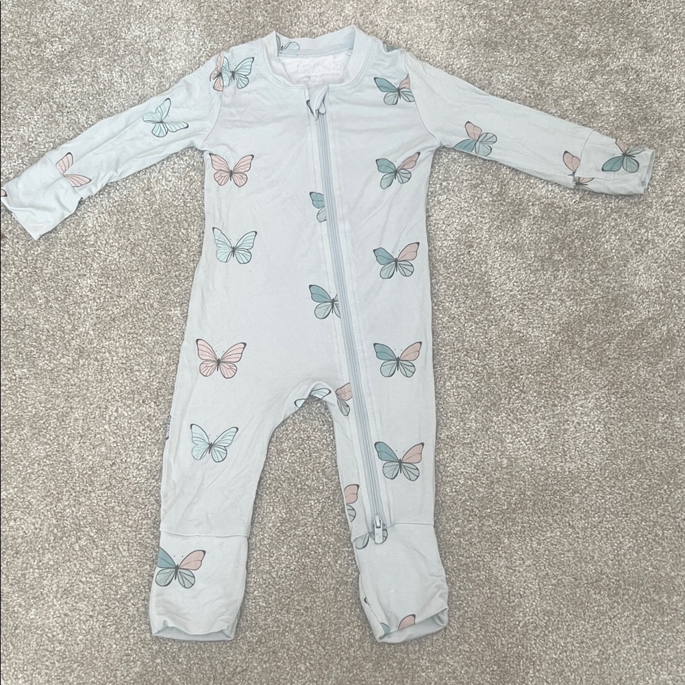 Willow Pastel Butterfly Infant Convertible Footie